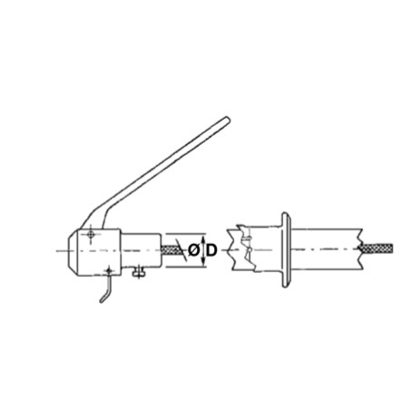 Dispositivo de seguridad de aluminio con palanca corta roja Ø  18 mm motor de gasolina