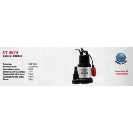 CT 3674 W ELPUMPS 600 W Bomba eléctrica sumergible, agua clara | NewgardenAgri.com