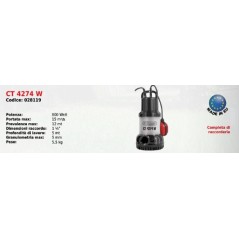 Electric submersible light water pump CT 4274 ELPUMPS 800 Watt | NewgardenAgri.com