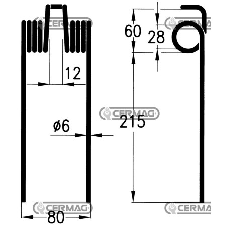 Muelle para rastrillo de peine 55532 | NewgardenAgri.com