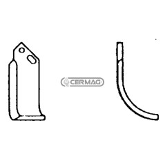 Azada curva derecha Diámetro del orificio 12,5 mm Distancia entre centros 42 mm Placa 60x6 mm 55170 | NewgardenAgri.com
