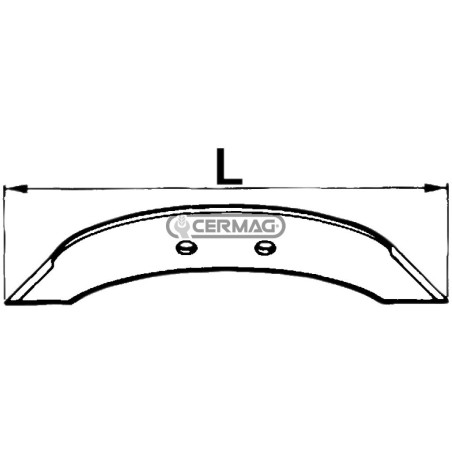 Reja de arado reversible. Dimensiones: 40 x 16 x 270 mm. 55480
