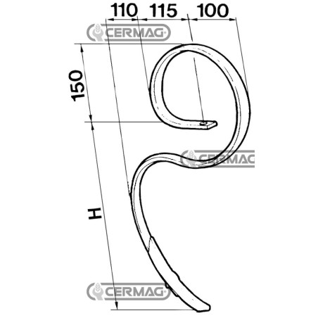 Muelle FLEX-PALL para vibrocultivadores sin reja de arado 55352 BIANCHI
