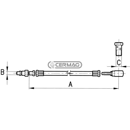 Kit tubi di collegamento completi per cilindri idraulici Attacchi 1/2" - 3/8" Gas 50468