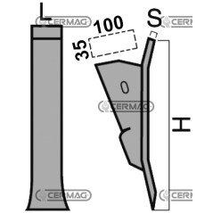 Scarpetta con ancora per ALPEGO in acciaio al Boro temprato Ancora 70x15x400 mm 57422