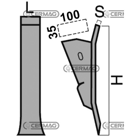 Scarpetta con ancora per ALPEGO in acciaio al Boro temprato Ancora 70x15x400 mm 57422