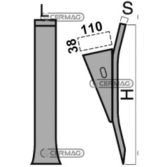 Scarpetta con ancora per ALPEGO in acciaio al Boro temprato Ancora 70x18x470 mm 57421