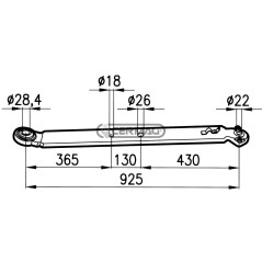 Braccio inferiore di sollevamento per FIAT Piatto 90x20 mm 50285