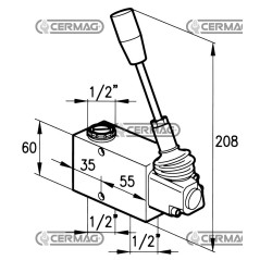 Valve de frein hydraulique à levier pour remorques 81231 Fabriquée en Italie | NewgardenAgri.com