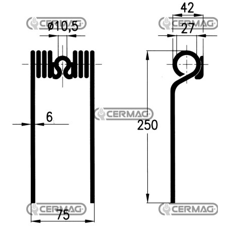 Muelle para rastrillo de peine 55552 | NewgardenAgri.com