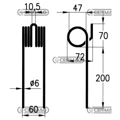 Muelle para rastrillo de correa/cadena 55546 | NewgardenAgri.com