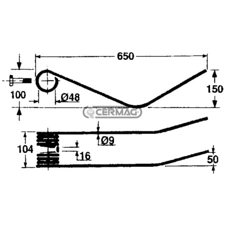 Dente a molla per giroandanatore 56365 | NewgardenAgri.com