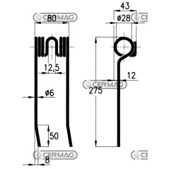 Muelle para rastrillo de peine 55562 | NewgardenAgri.com