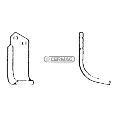 Azada curva derecha Diámetro del orificio 12,5 mm Distancia entre centros 40 mm Placa 70x6 mm 55048 | NewgardenAgri.com