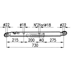 Bras de levage inférieur pour chenilles FIAT, plaque 75x14 mm 50286
