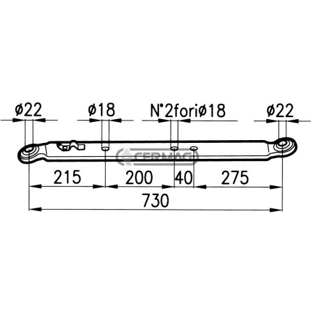 Brazo elevador inferior para orugas FIAT, placa de 75x14 mm, 50286