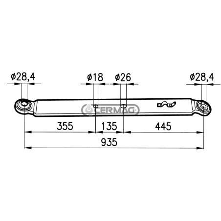 Brazo elevador inferior para placa FIAT 90x20 mm 50284