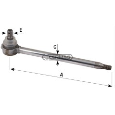 Tige complète Ø 22*215/A pour cylindre 80411, longueur 340 mm, 80448 Ognibene