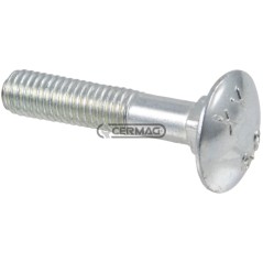Vis à tête ronde avec sous-tête carrée, zinguée blanche, filetage M10x26 64732 | NewgardenAgri.com