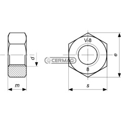 Dado esagonale medio zincato bianco Filetto M22x2.5 64903
