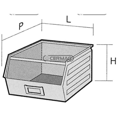 Contenitore sovrapponibile in metallo Dimensioni LxPxH 210x360x200 mm 62413