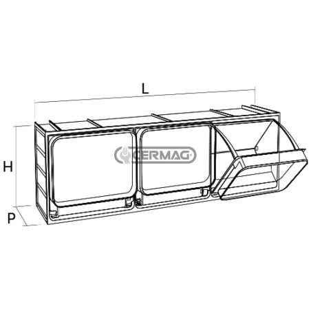 Cassettiera per espositore CRISTAL BOX Dimensioni LxHxP 300x175x155 mm 65419
