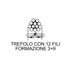 Cable de acero en espiral galvanizado. Diámetro del alambre: 1,2 mm. Número de alambres: 12 60024