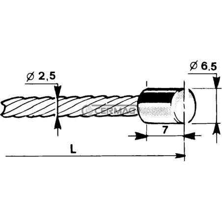 Cavo con testa cilindrica Ø 6,5x7 Diametro cavo 2,5 mm Lunghezza 1500 mm 60013 | NewgardenAgri.com