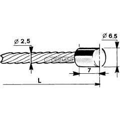 Cavo con testa cilindrica Ø 6,5x7 Diametro cavo 2,5 mm Lunghezza 1750 mm 60014 | NewgardenAgri.com