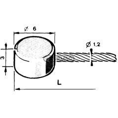 Cavo acceleratore con testa piatta Ø 6x3 Diametro cavo 1,6 mm Lunghezza 2000 mm 60005 | NewgardenAgri.com