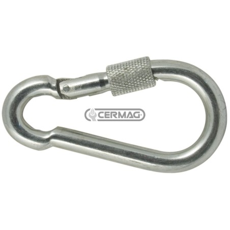 Verzinkter Feuerwehrkarabiner mit Ring. Seildurchmesser 6 mm. Traglast 50 kg. 61910. | NewgardenAgri.com
