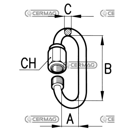 Verzinktes Schnellglied, Größe 6 mm, 61885
