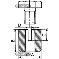 Morsetto fresato con vite in testa Diametro cavo 2 mm 60075