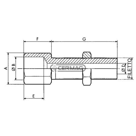 Registro per guaina Filetto M6x20 Diametro guaina 6.75 mm 60087