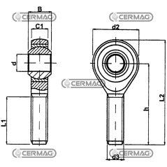 Selbstschmierende Stahl-Stahl-Gelenkköpfe SX-Gewinde 62905