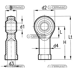 Selbstschmierende Stahl-Stahl-Gelenkköpfe SX-Gewinde 62899