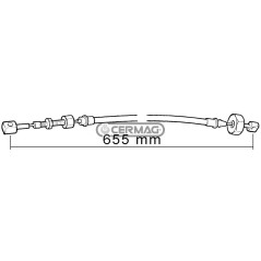 Cavo di comando freno a mano Lunghezza 655 mm 60814 MadeinItaly
