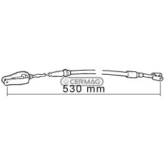 Cavo di comando frizione avanzamento Lunghezza 530 mm 60819 MadeinItaly