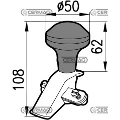 Pomo metálico extragrande para volantes con diámetros de 360 ??- 390 - 400 - 435 60780