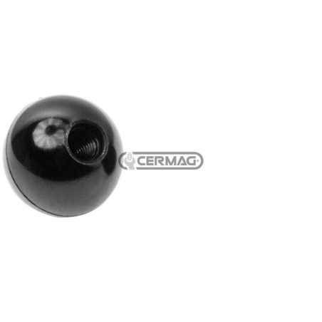 Pomo de bola de baquelita con orificio roscado interno Ø D 40 mm F M12x1.75 60210 | NewgardenAgri.com