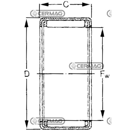 Rodamiento de agujas de extremo abierto Serie HK Tamaño 22x28x16 mm 62516