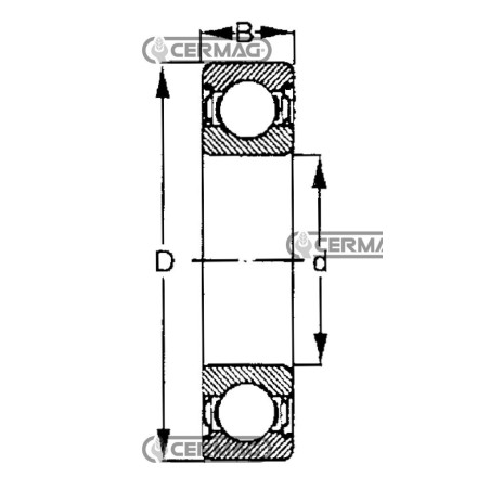 Rodamiento de bolas radial. Dimensiones: 35x80x21 mm. 62560 | NewgardenAgri.com