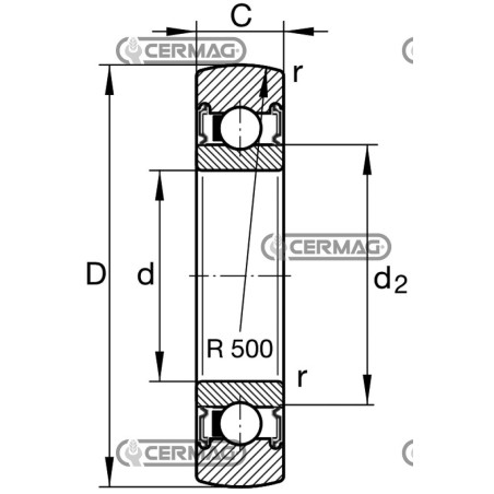 Rodamiento para empacadora de balas redondas. Referencia 361201R. Dimensiones: 35 x 12 x 10 mm. 65248 FAG