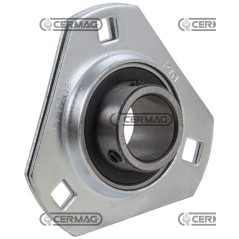 Soporte triangular de chapa metálica con cojinete, serie SBPFD - SBPFT. Diámetro 17 mm. 64666 | NewgardenAgri.com