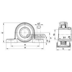 Selbstausrichtendes gerades Lager der UCP-Serie, Durchmesser 45 mm, 62463