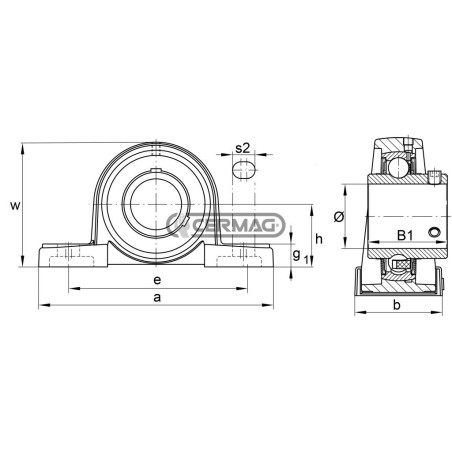 Selbstausrichtendes gerades Lager der UCP-Serie, Durchmesser 50 mm, 64007 FAG