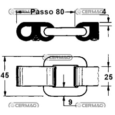 Catena ad anello passo 80 65050