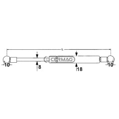 Molla a gas Forza 180 N Lunghezza min/max 329 - 549 mm 64688 STABILUS