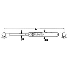 Molla a gas Forza 350 N Lunghezza min/max 184 - 248 64708 STABILUS