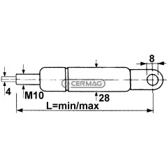 Molla a gas Forza 450 N Lunghezza min/max 192 - 237 mm 65443 STABILUS | NewgardenAgri.com